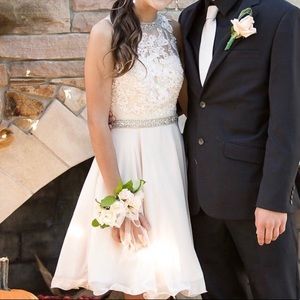 Cream short homecoming dress